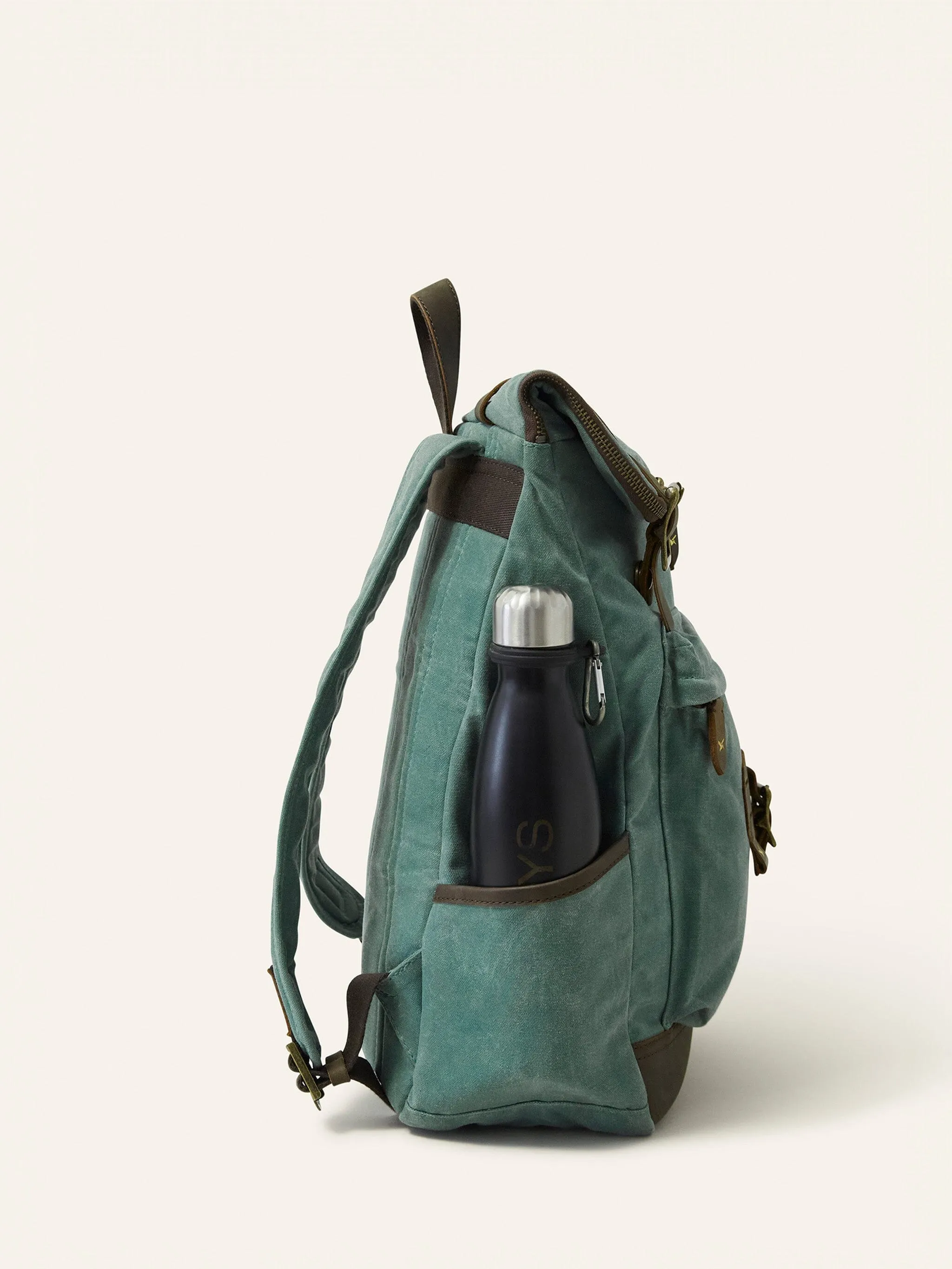 Marine Blue Waxed Cotton Bali Backpack