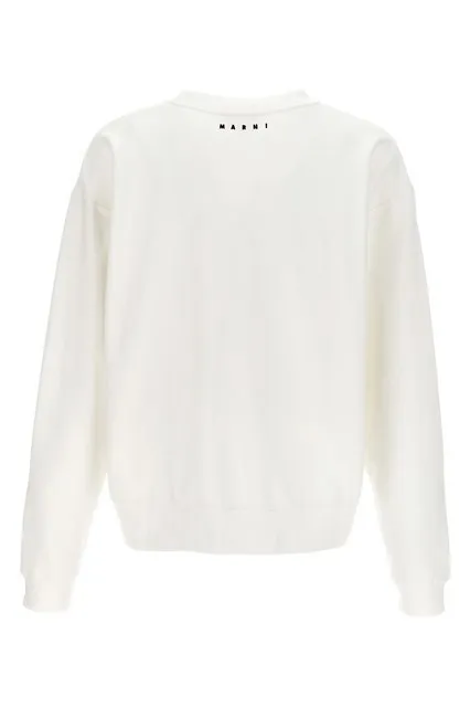 MARNI  |Crew Neck Long Sleeves Cotton Logo Designers Sweatshirts