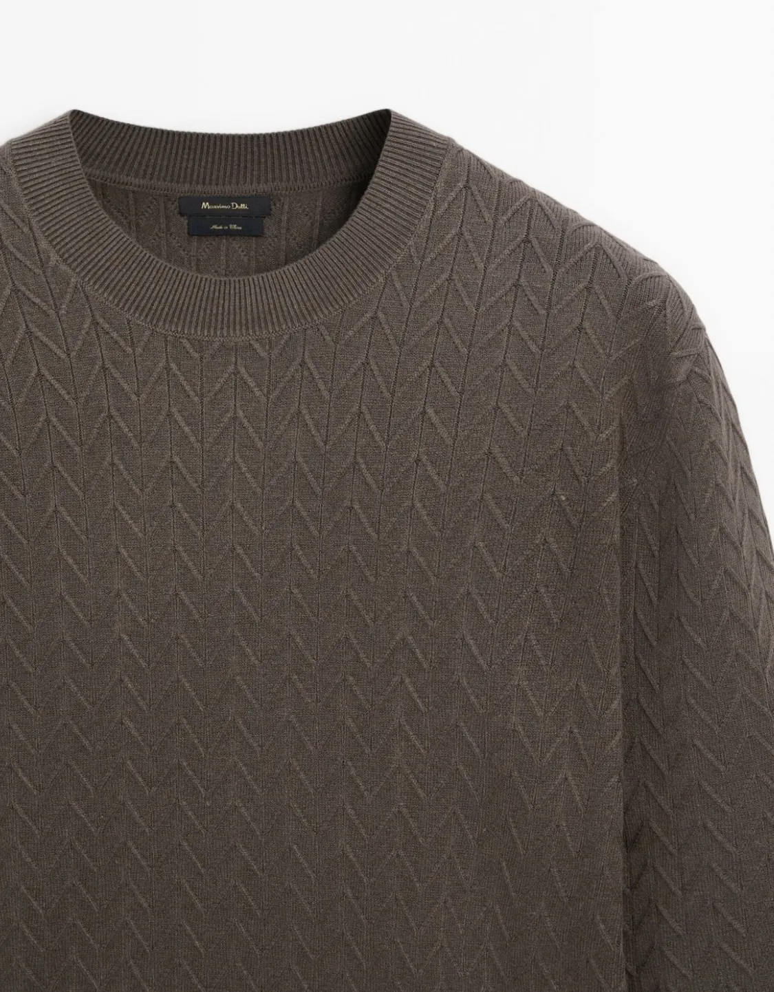 Massimo Dutti  |Crew Neck Nylon Long Sleeves Plain Sweaters