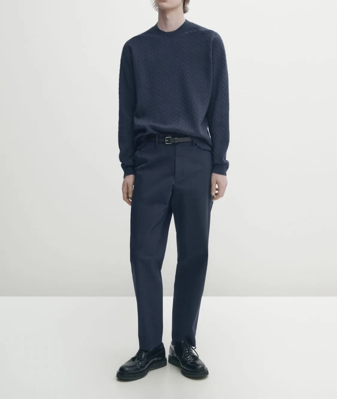 Massimo Dutti  |Crew Neck Nylon Long Sleeves Plain Sweaters