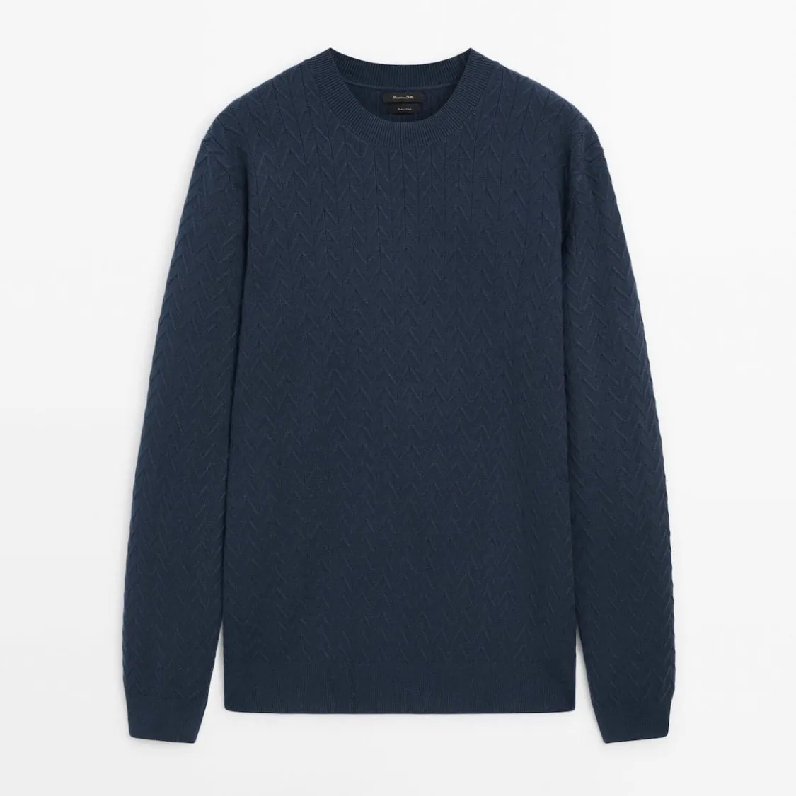 Massimo Dutti  |Crew Neck Nylon Long Sleeves Plain Sweaters