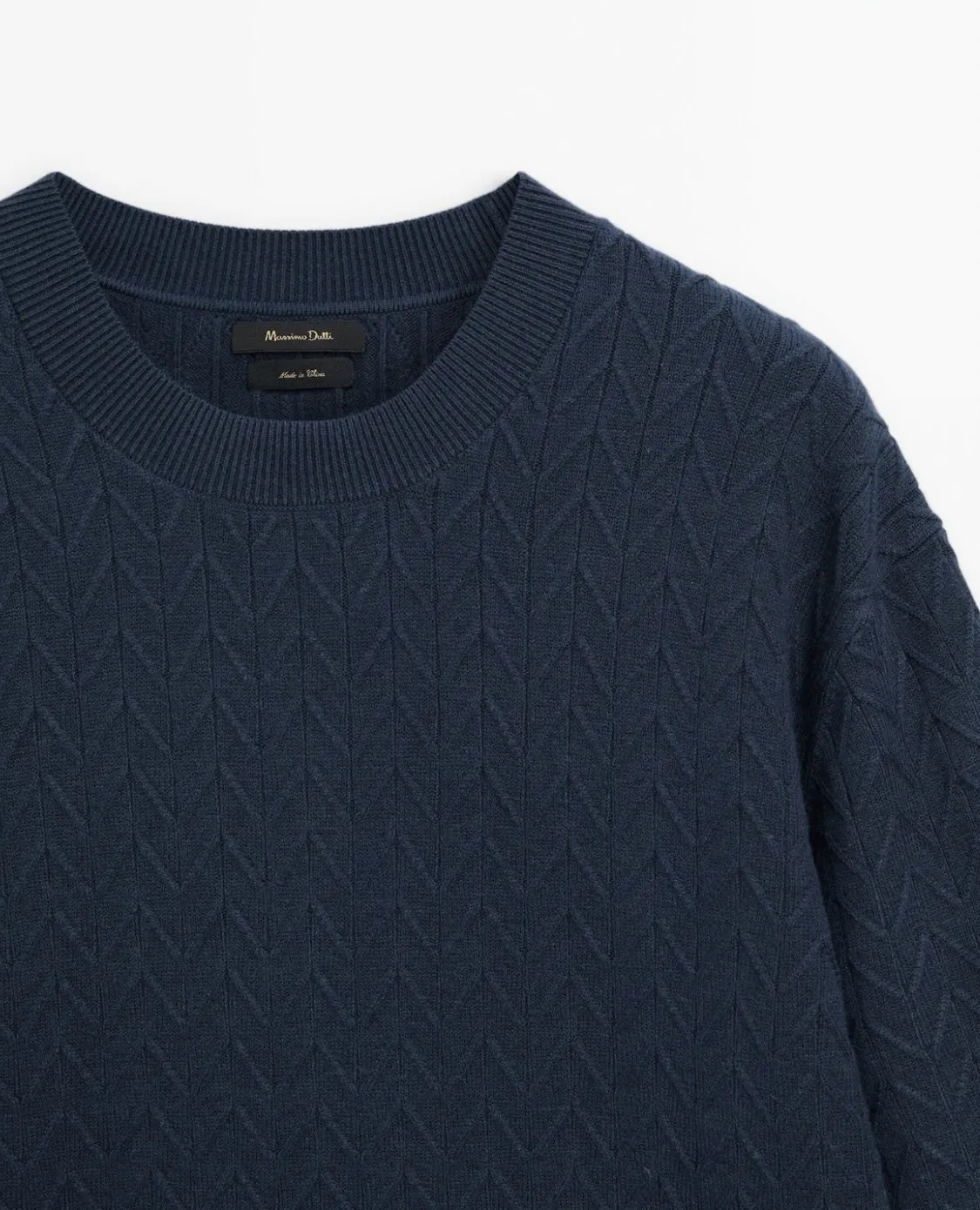 Massimo Dutti  |Crew Neck Nylon Long Sleeves Plain Sweaters