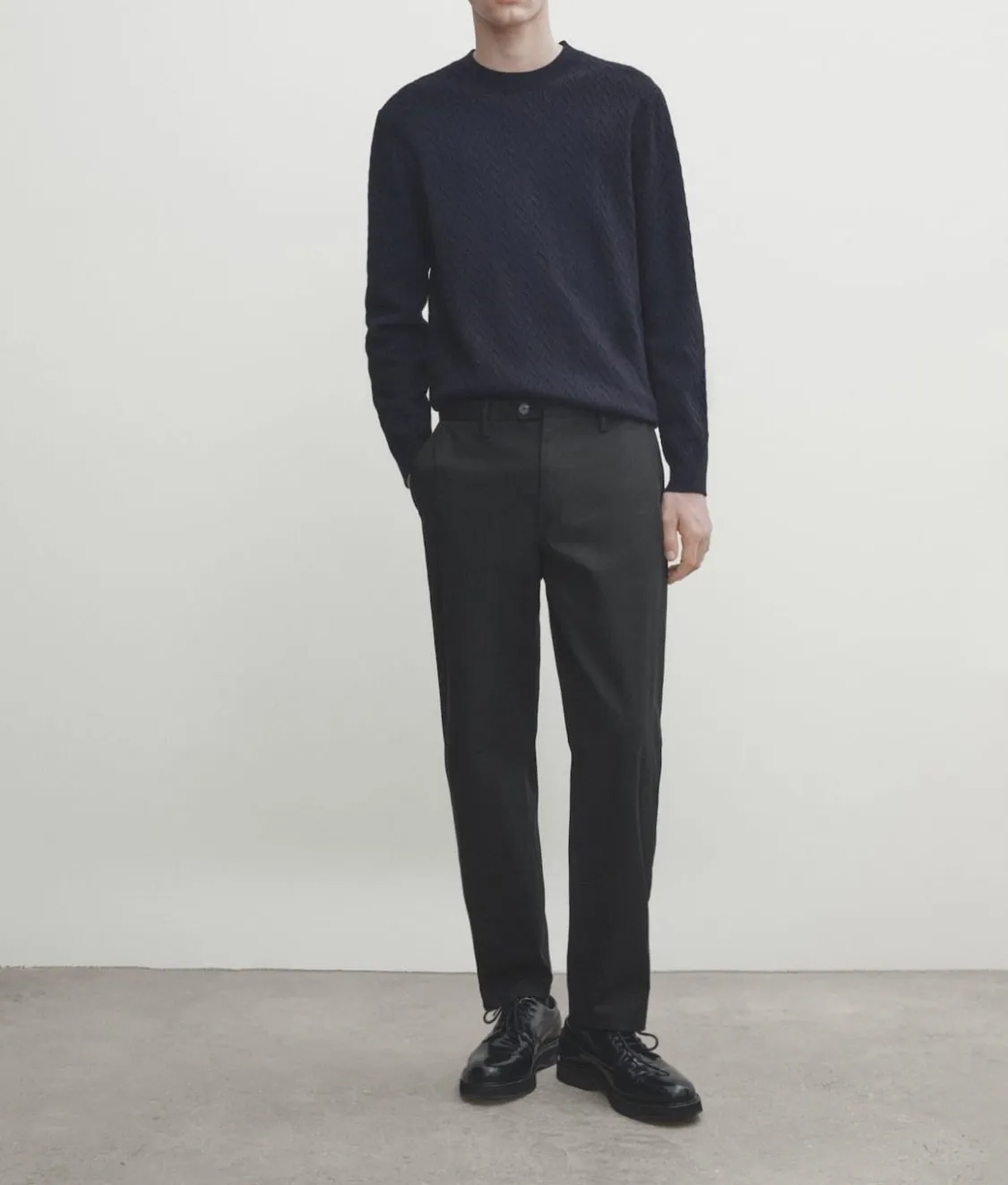 Massimo Dutti  |Crew Neck Nylon Long Sleeves Plain Sweaters