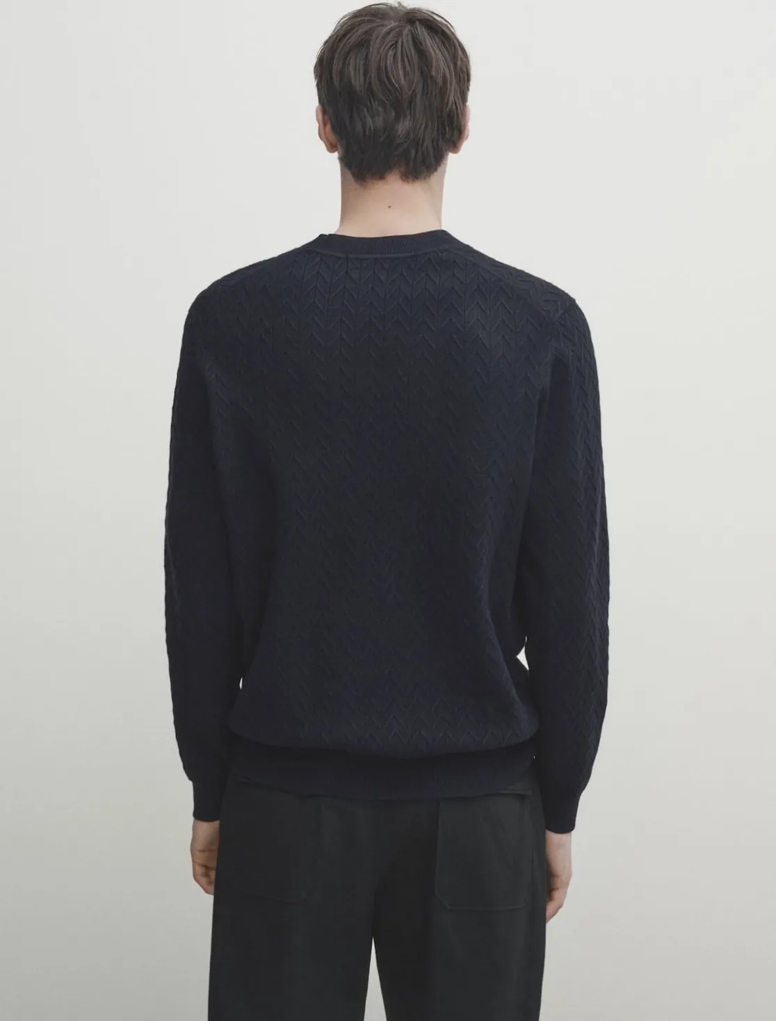 Massimo Dutti  |Crew Neck Nylon Long Sleeves Plain Sweaters