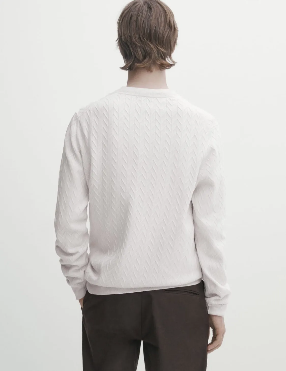 Massimo Dutti  |Crew Neck Nylon Long Sleeves Plain Sweaters