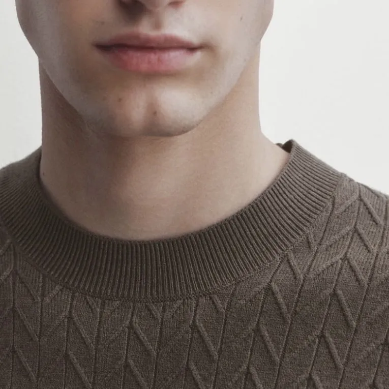 Massimo Dutti  |Crew Neck Nylon Long Sleeves Plain Sweaters