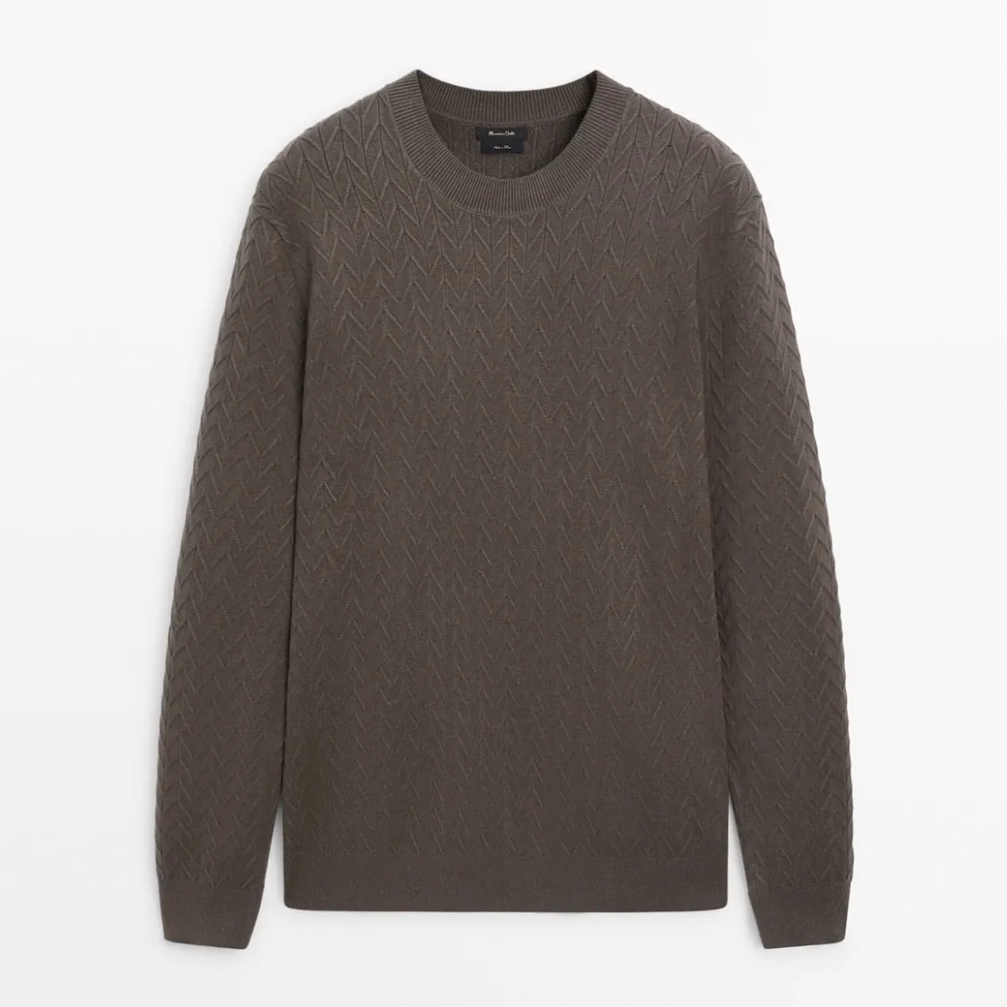 Massimo Dutti  |Crew Neck Nylon Long Sleeves Plain Sweaters