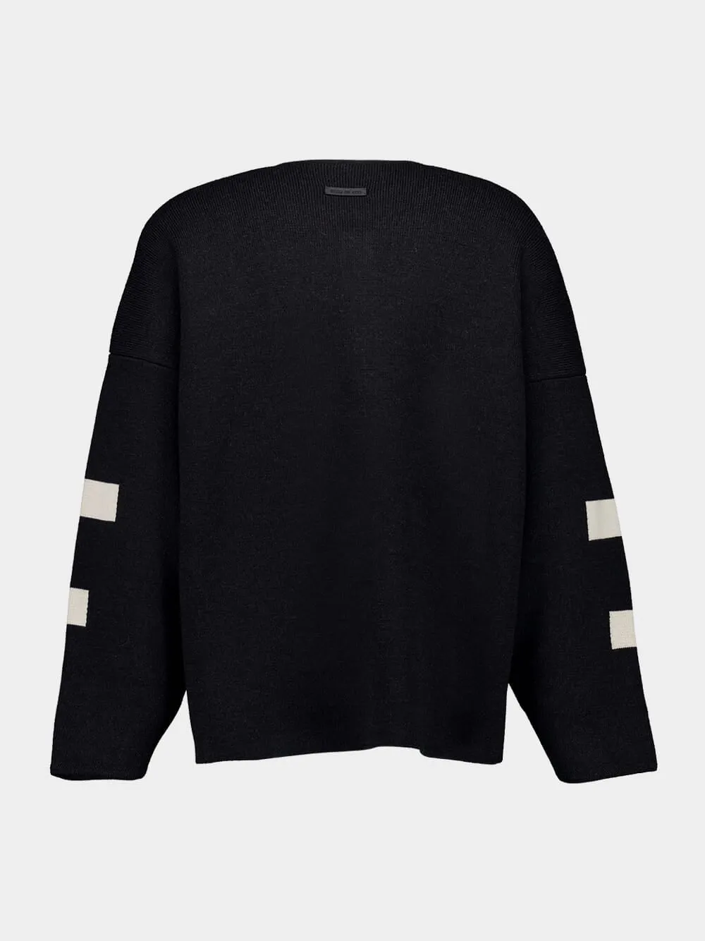 Melange Black Merino Wool Full Zip Sweater