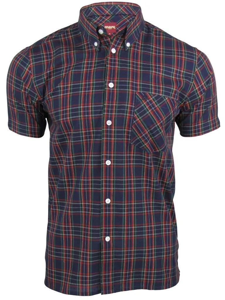 Merc London Men's 'Mack' Tartan Check Shirt - Short Sleeved