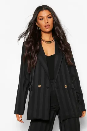 Metallic Stripe Longline Blazer