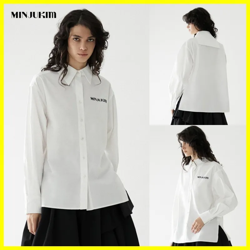 MINJUKIM  |Casual Style Long Sleeves Plain Cotton Medium Logo