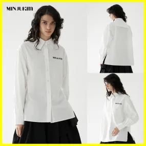 MINJUKIM  |Casual Style Long Sleeves Plain Cotton Medium Logo