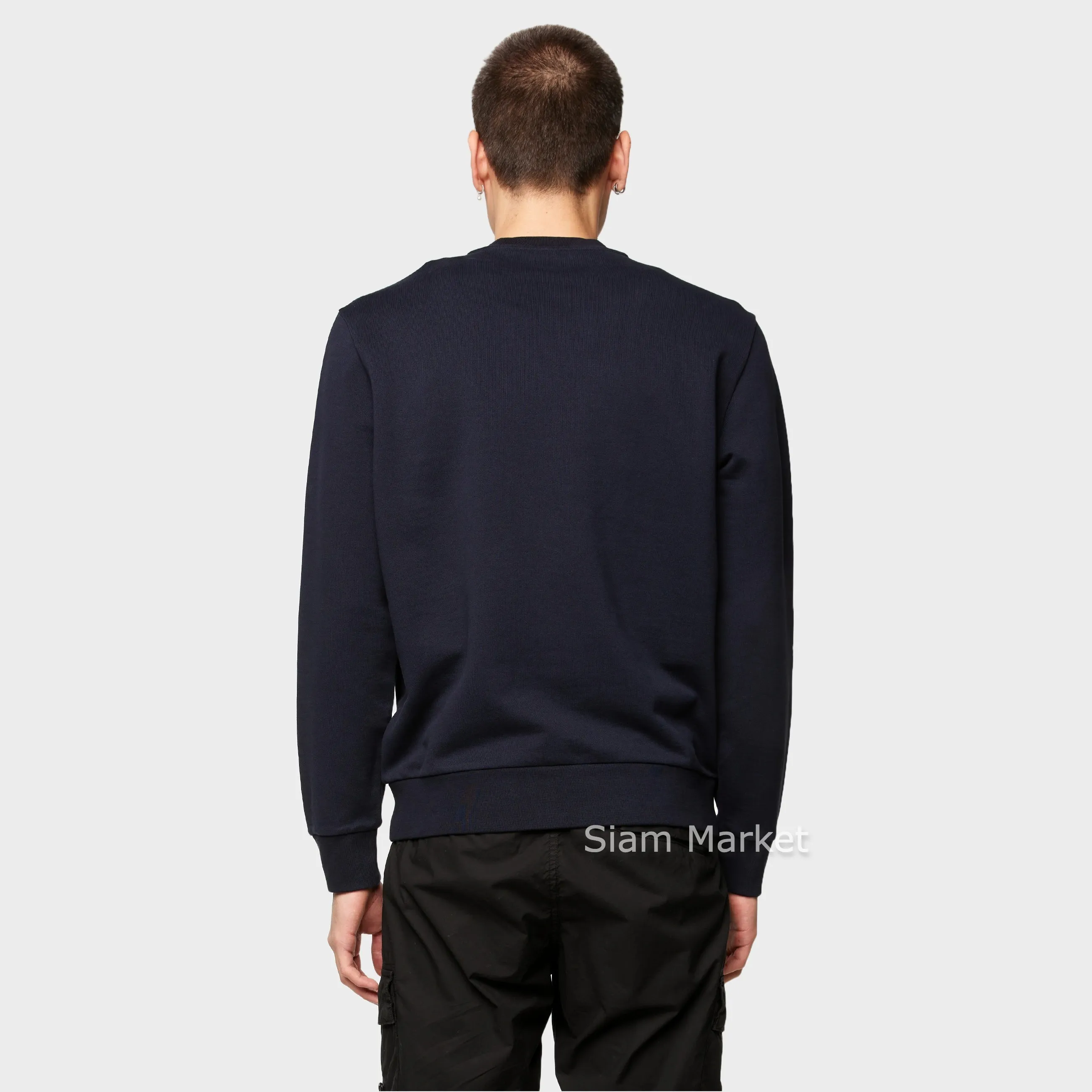 MONCLER  |Crew Neck Long Sleeves Plain Cotton Logo Sweatshirts