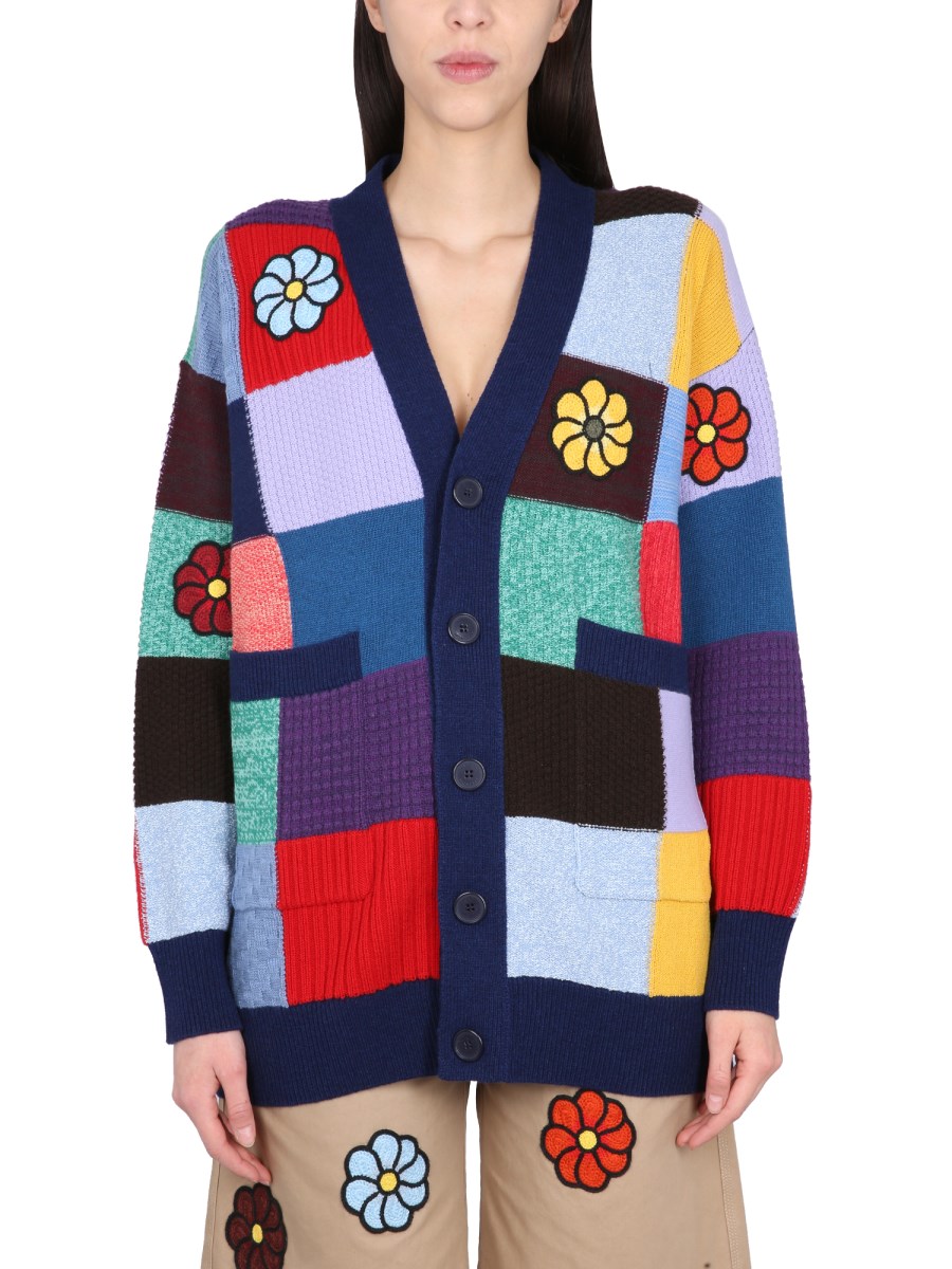 MONCLER GENIUS    PATCHWORK PATTERN CARDIGAN 1 MONCLER JW ANDERSON