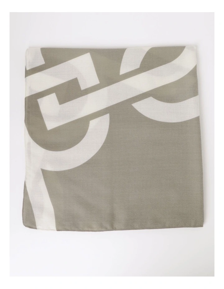 Monogram Scarf in Taupe