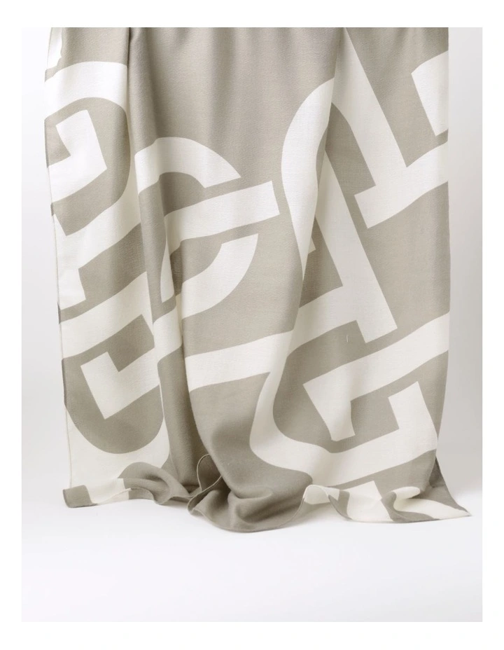 Monogram Scarf in Taupe