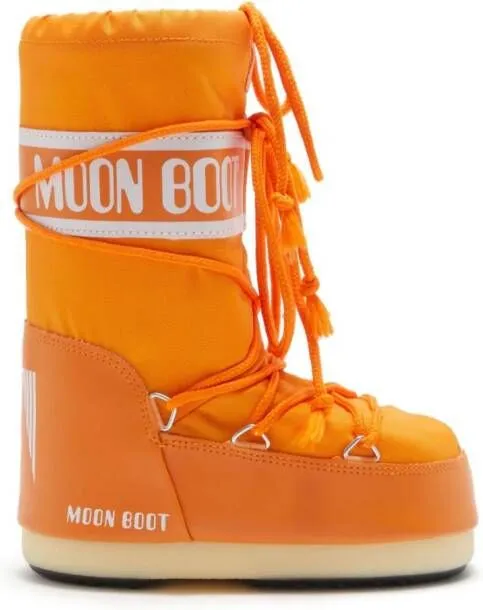 Moon Boot Kids Icon logo-tape snow boots Orange