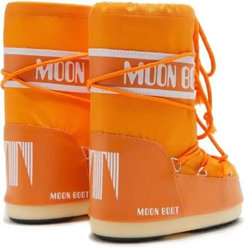 Moon Boot Kids Icon logo-tape snow boots Orange