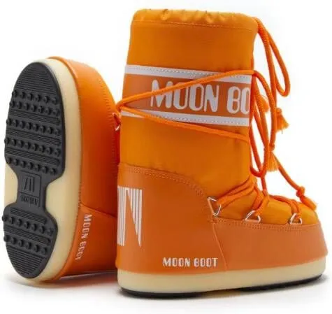 Moon Boot Kids Icon logo-tape snow boots Orange