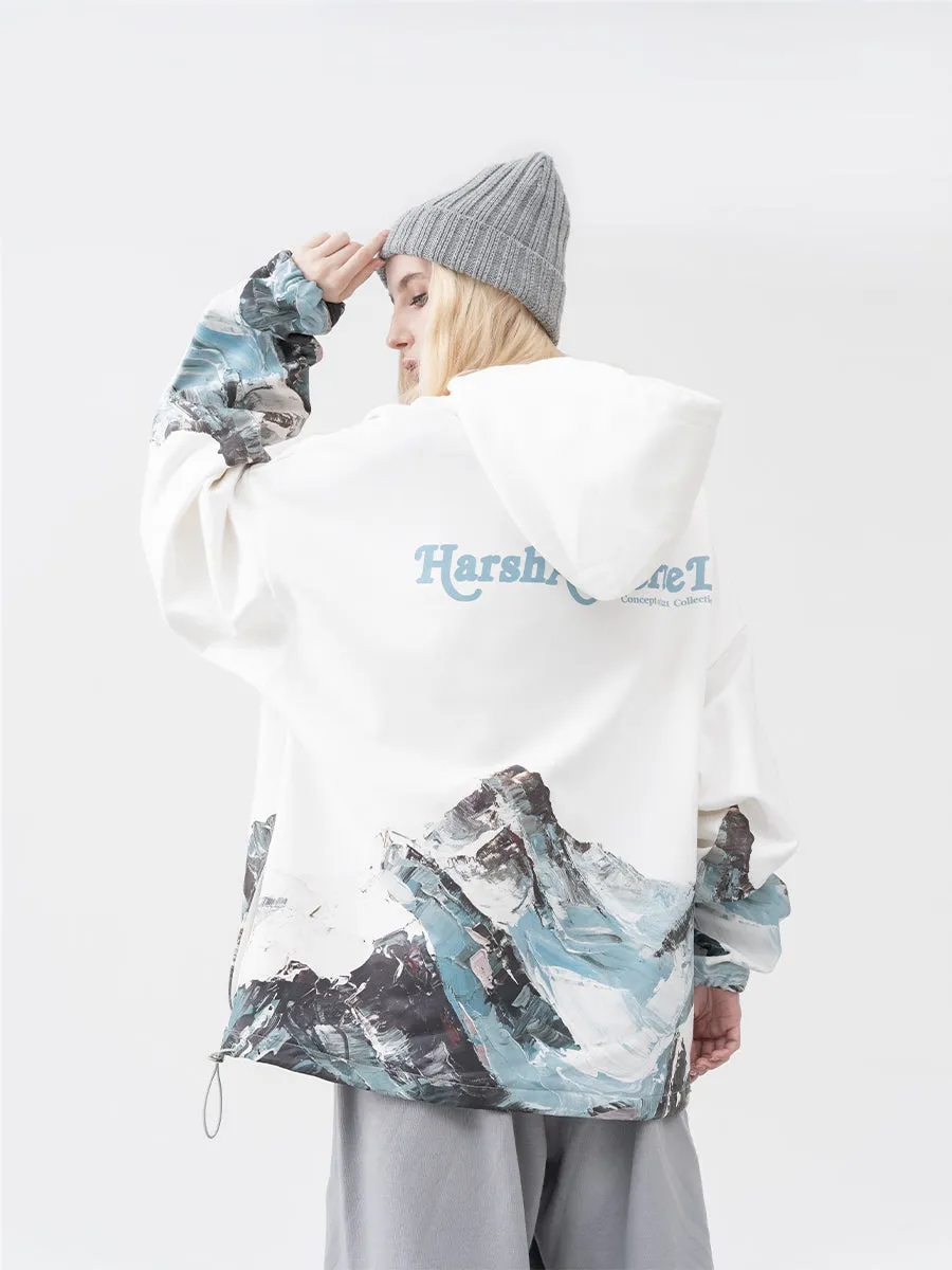 Mountain Oil Painting Oversize Hoodie