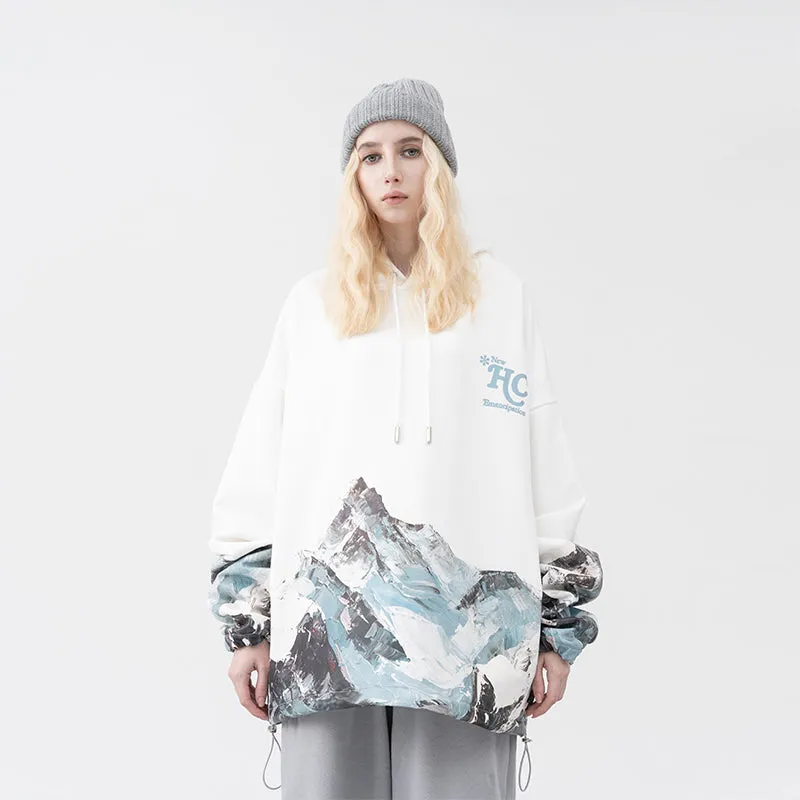 Mountain Oil Painting Oversize Hoodie