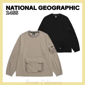 NATIONAL GEOGRAPHIC  |Street Style Long Sleeves Logo Sweatshirts