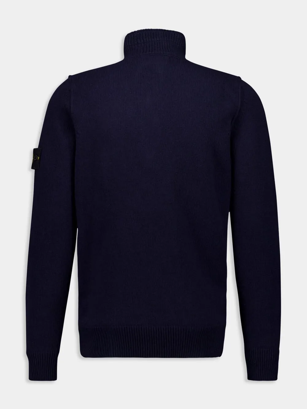 Navy Blue Half Zip Sweater with Buttons