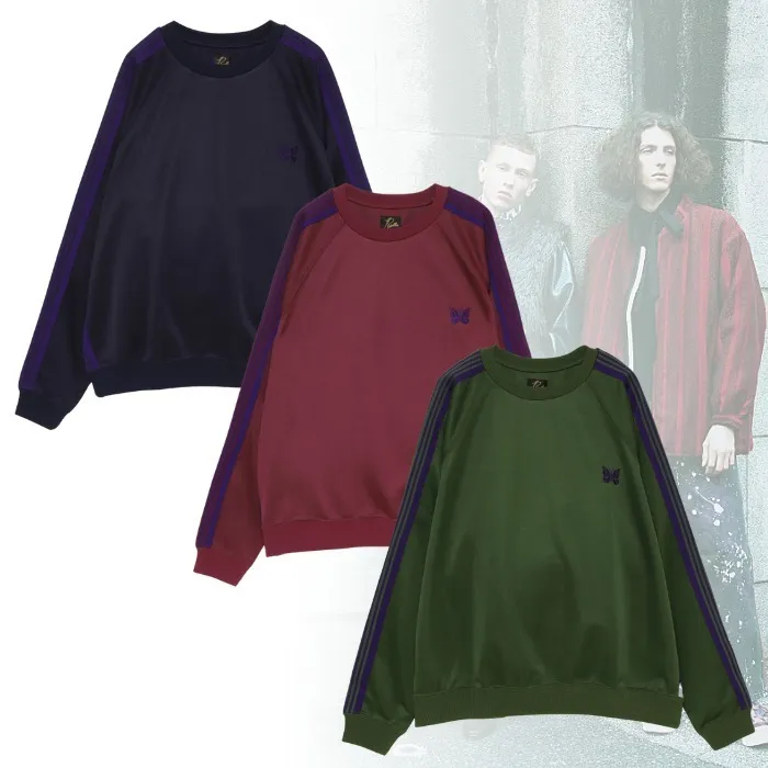 Needles  |Crew Neck Unisex Long Sleeves Plain Sweatshirts