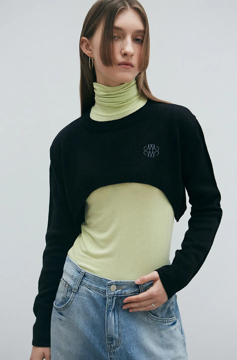 NICK&NICOLE  |U-Neck Long Sleeves V-neck & Crew neck