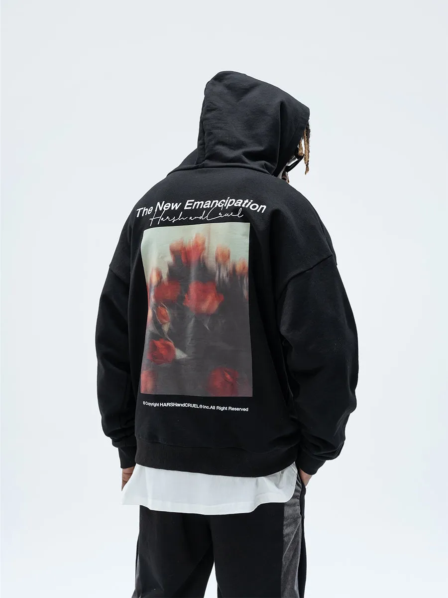 Oil Painting Flower Logo Hoodie