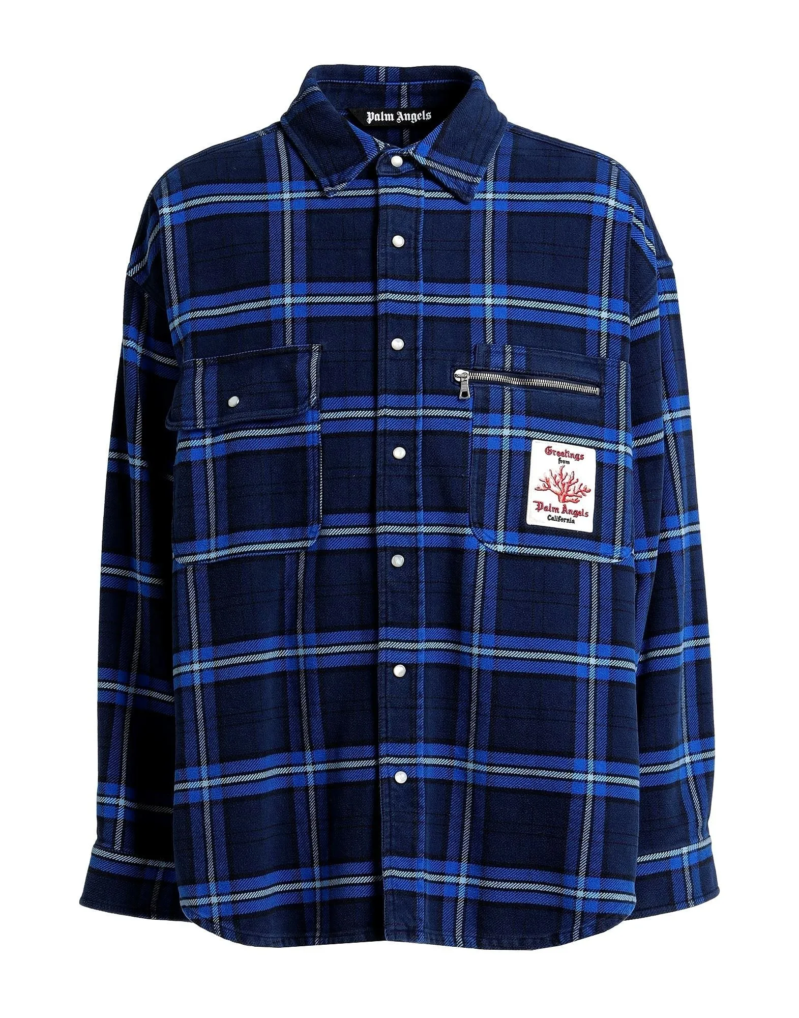 Palm Angels  |Tartan Street Style Long Sleeves Shirts