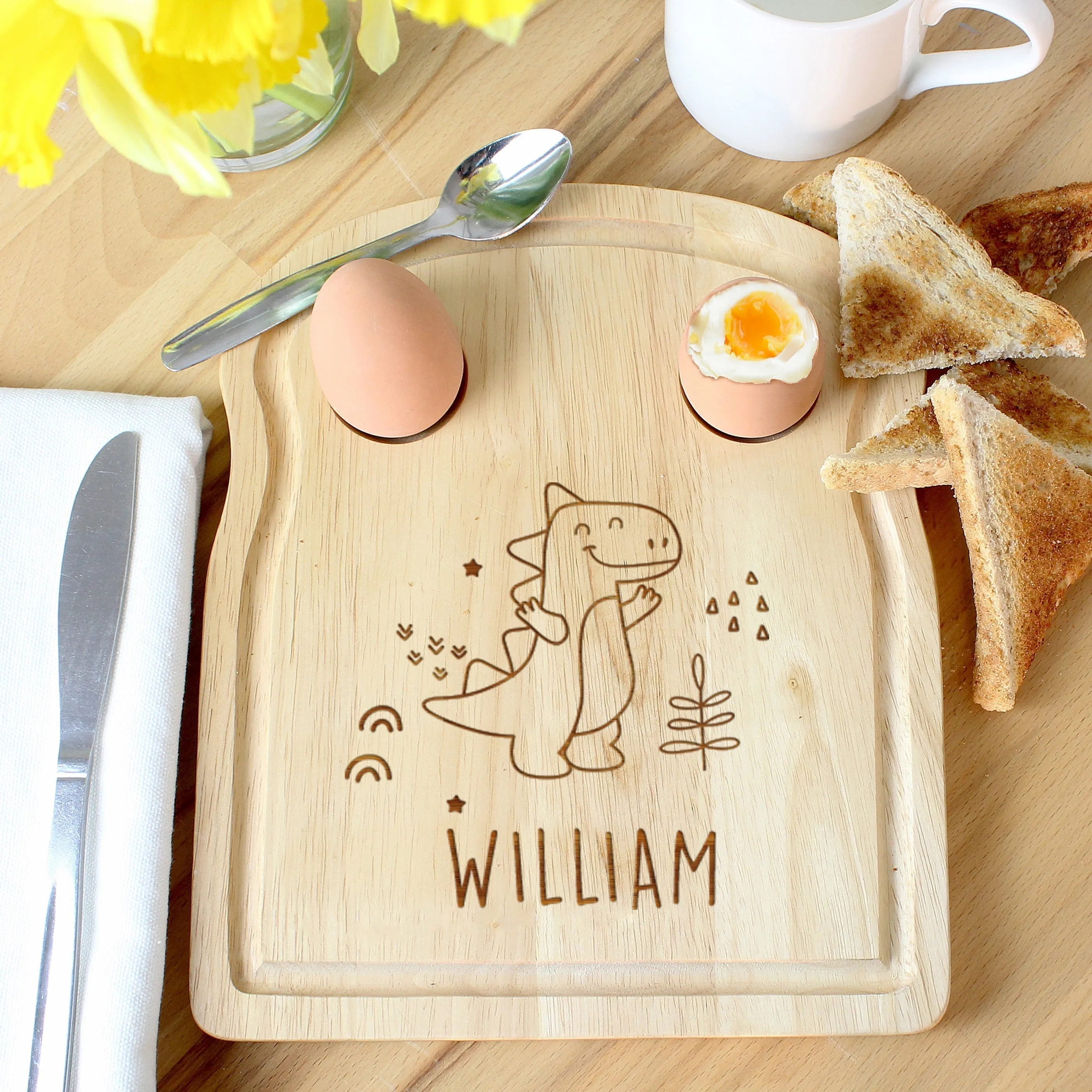 Personalised Dinosaur Egg & Toast Board