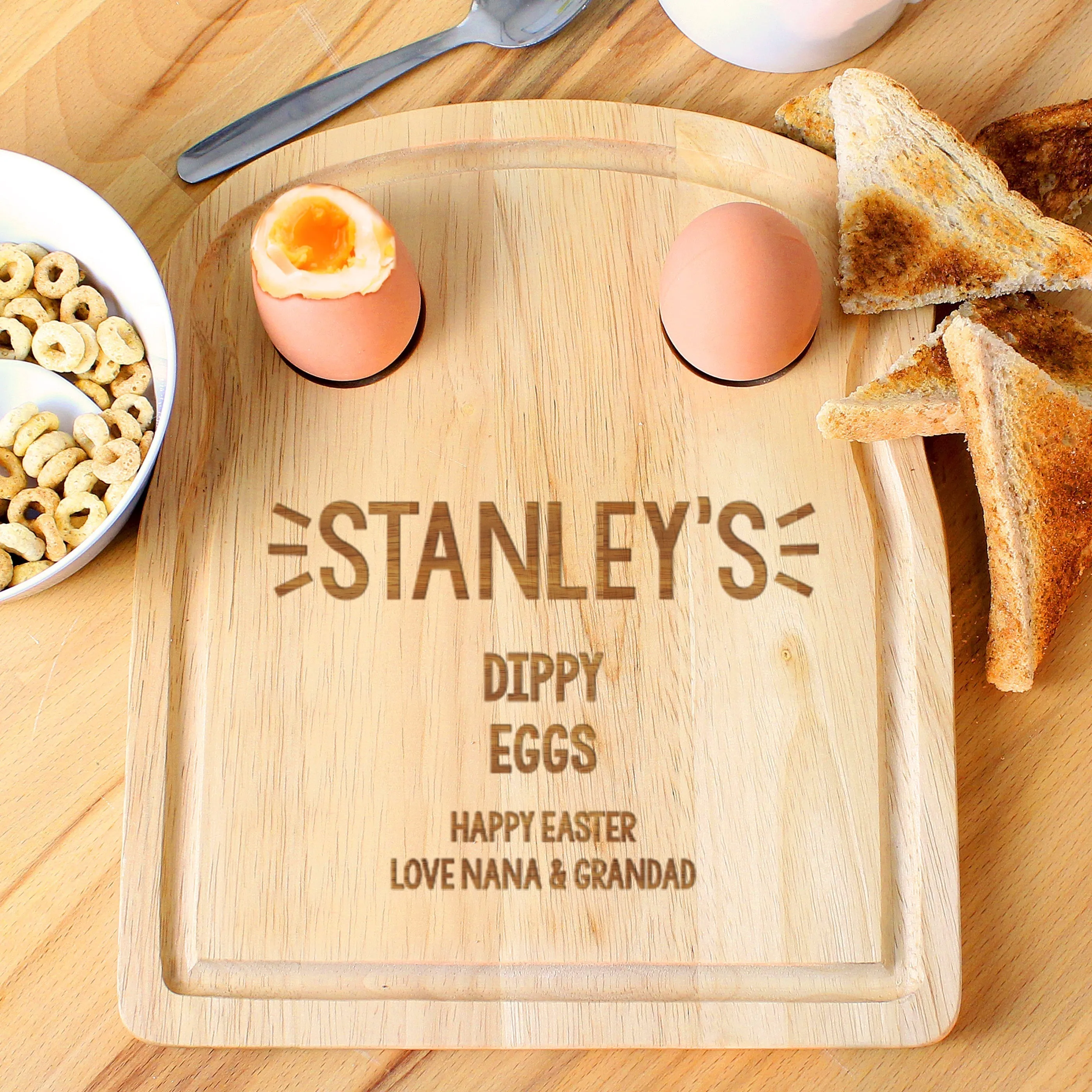 Personalised Free Text Egg & Toast Board