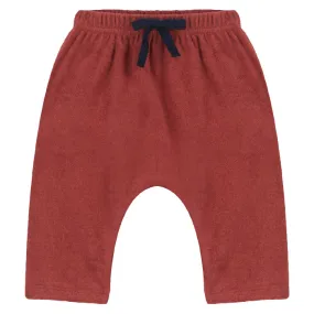 Petit Bateau Baby Terry Harem Pants Umber Red