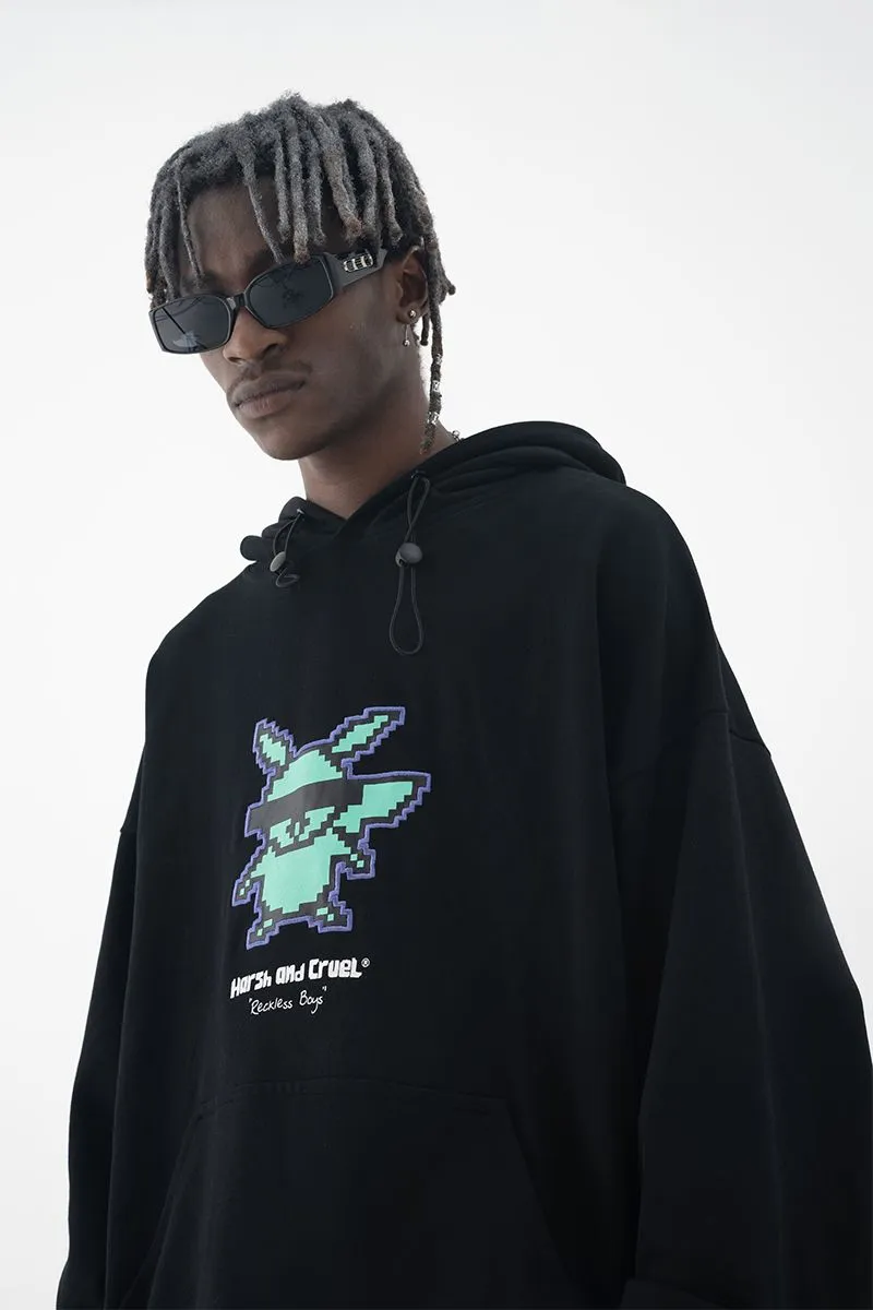 Pixel Embroidered Logo Hoodie