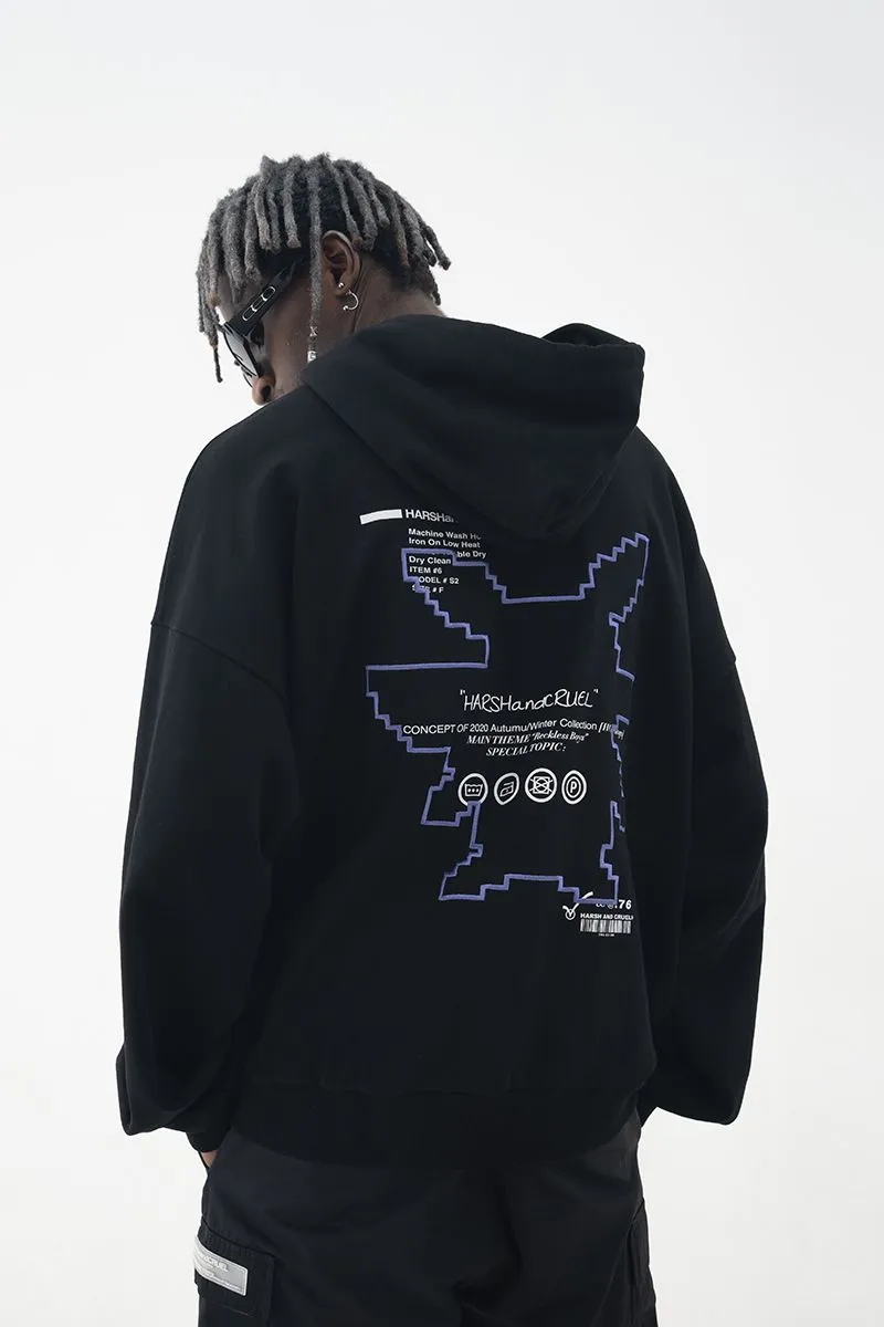 Pixel Embroidered Logo Hoodie