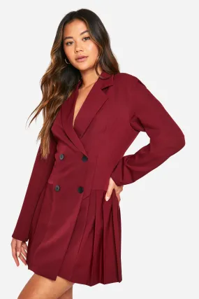 Pleated Mini Blazer Dress