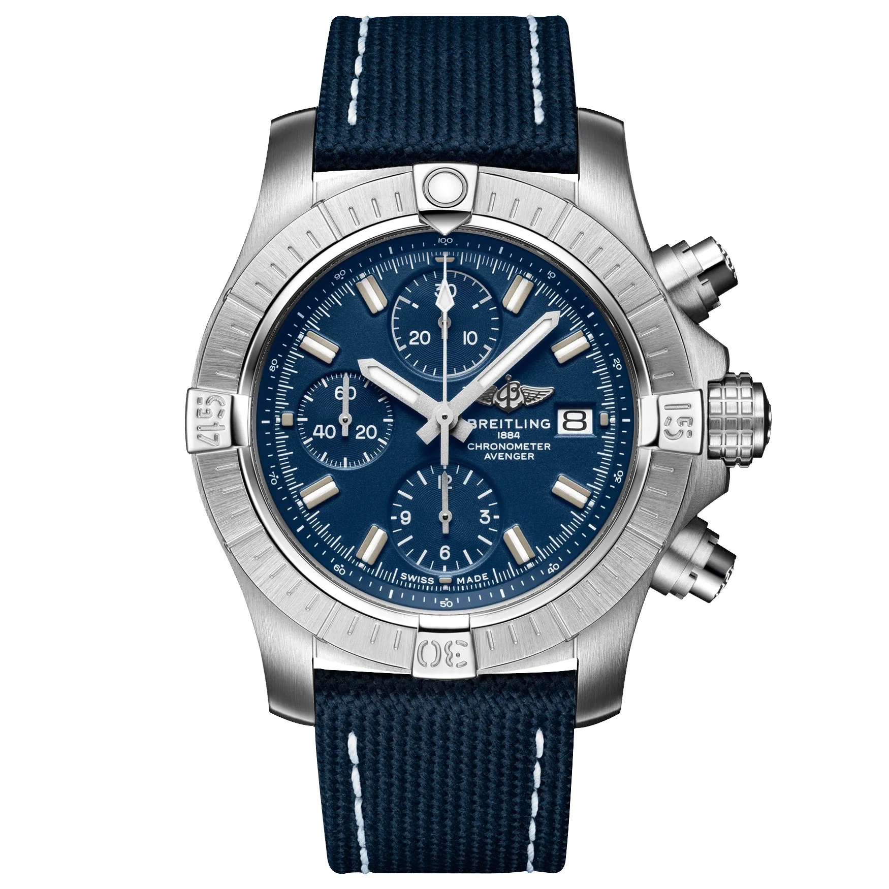 Pre-Owned Breitling Avenger Chronograph 43mm Blue Watch A13385101C1X2