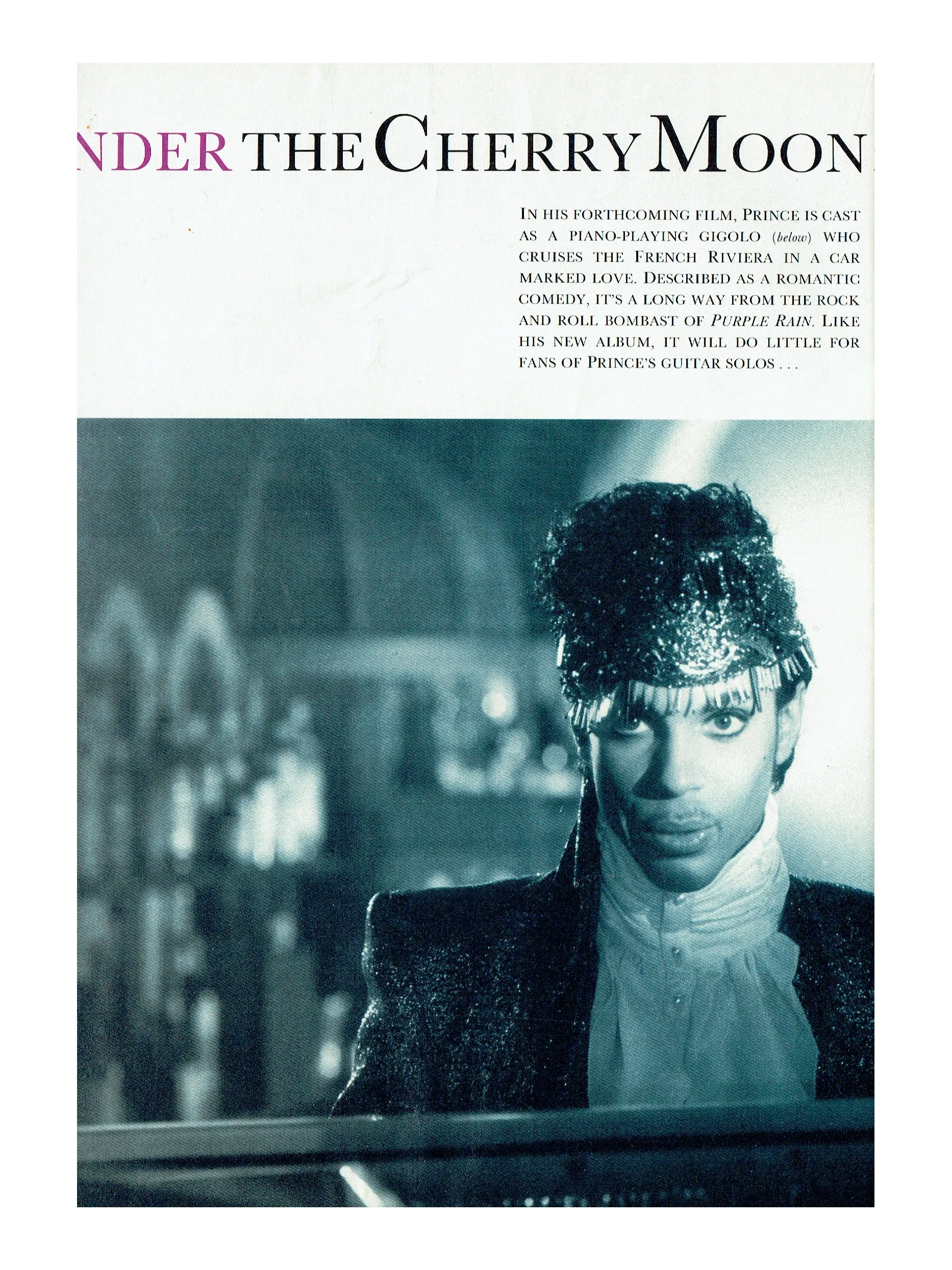 Prince – The Face UK Magazine June 1986 Prince Under The Cherry Moon Exclusive