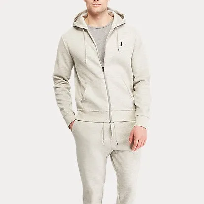 Ralph Lauren Double-knitted Full-Zip Hoodie Grey