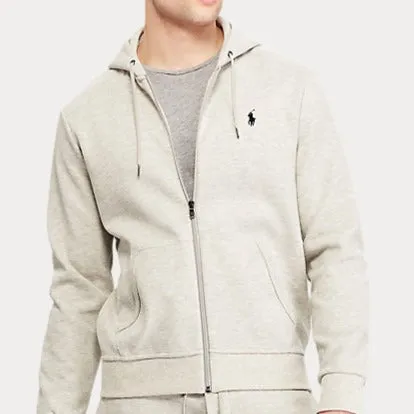 Ralph Lauren Double-knitted Full-Zip Hoodie Grey