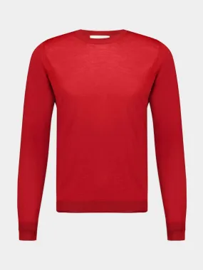 Red Crewneck Cashmere Sweater