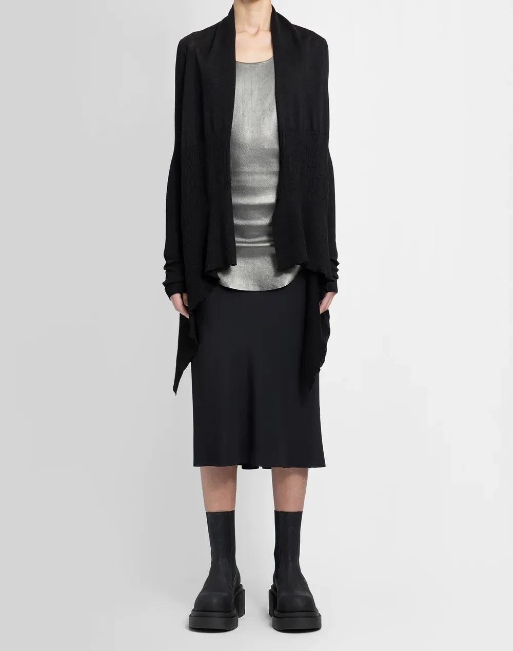 RICK OWENS  |Wool Long Sleeves Elegant Style V-neck & Crew neck