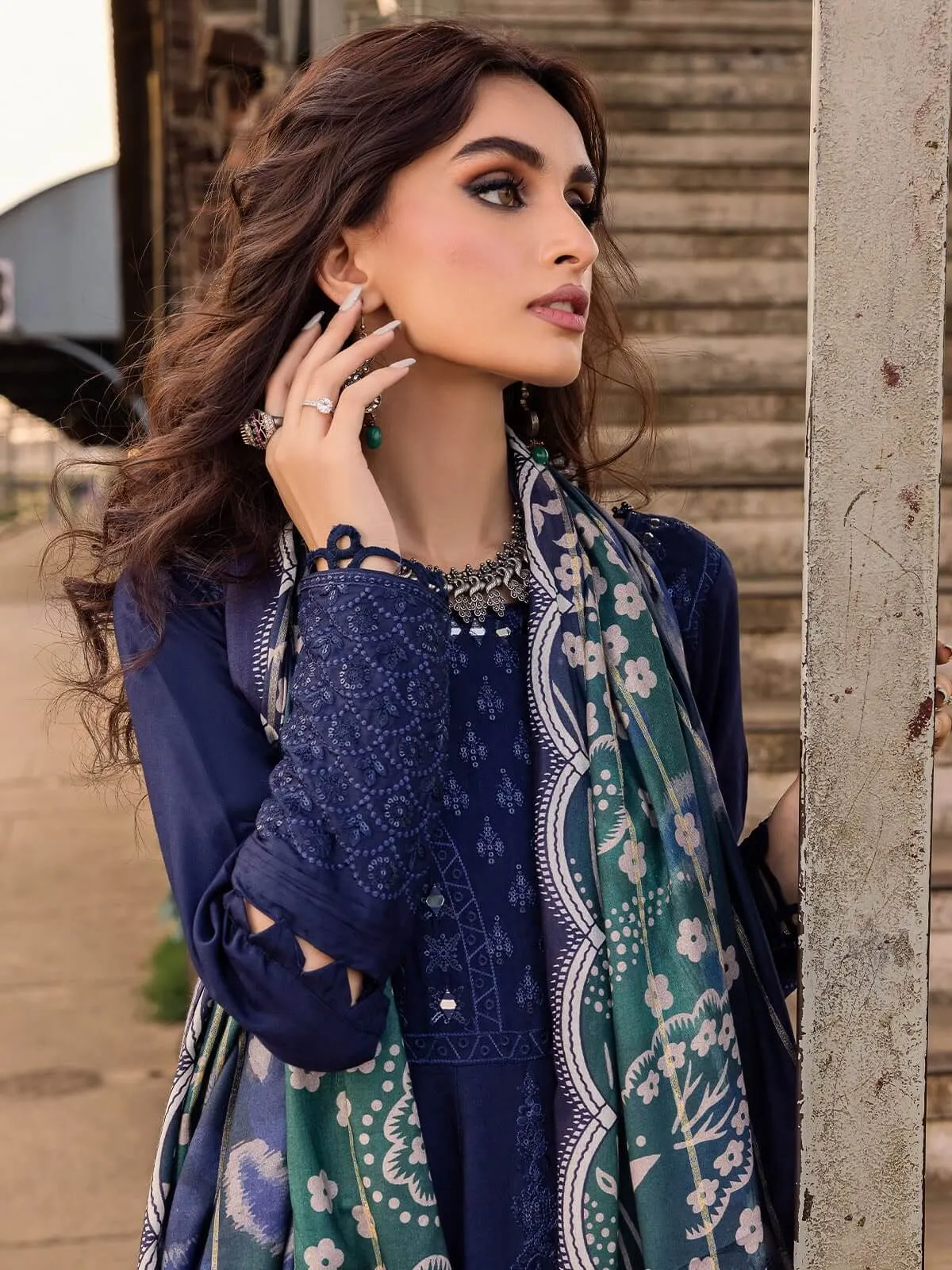 Safarnama by Nureh Embroidered Maya Linen Unstitched 3Pc Suit NS-89