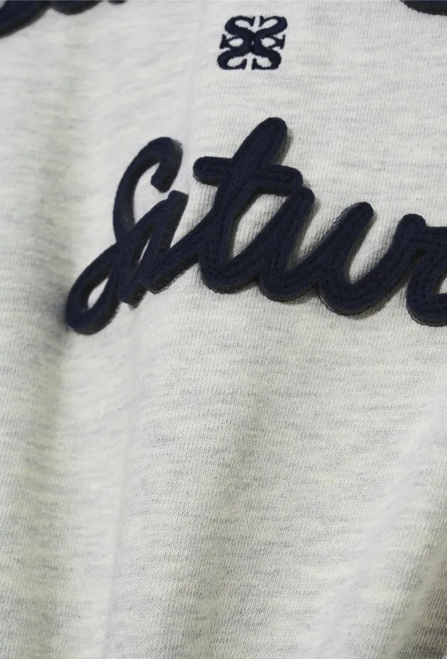 SATUR  |Unisex U-Neck Long Sleeves Cotton Logo Sweatshirts