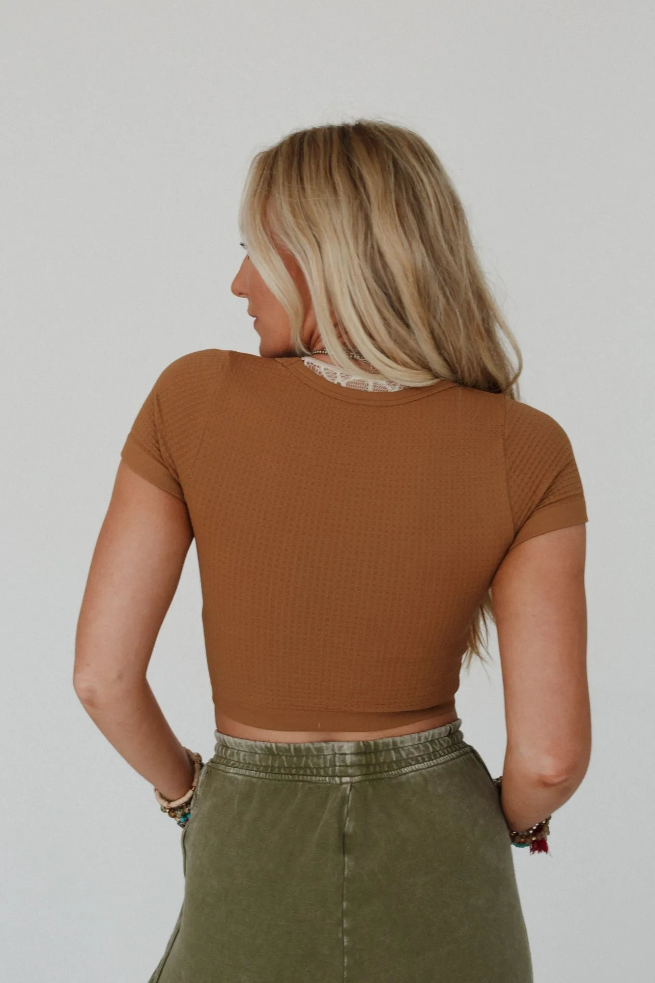 Simply Iconic Seamless Short Sleeve Brami - Brown