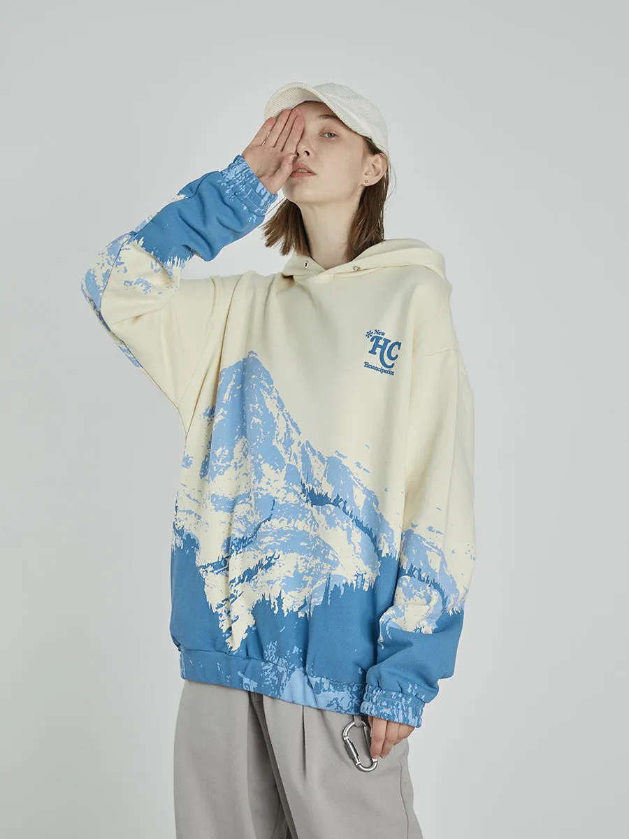 Snow Mountain Print Hoodie