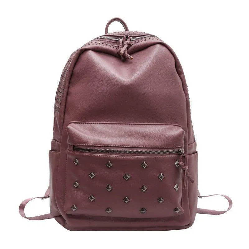 Soft Leather School Bags - Teenager Cool Backpack WV100