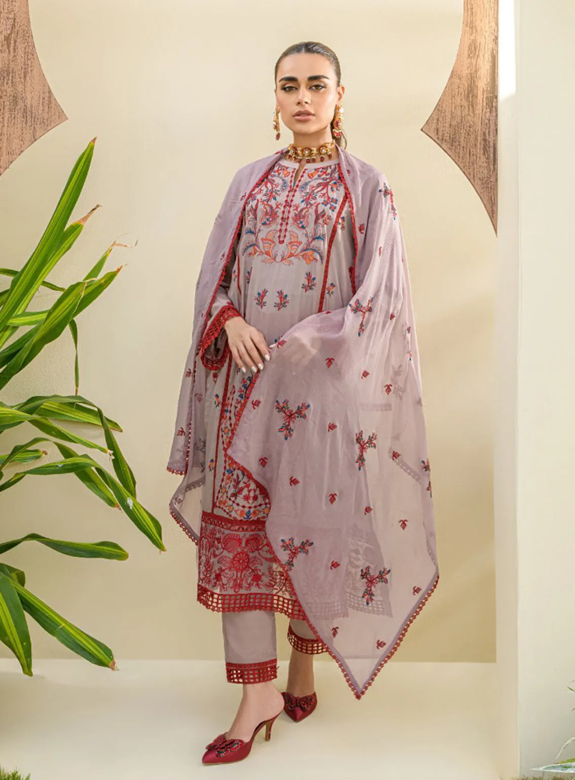 Souz-E-Ulfat By Addee Embroidered Lawn Stitched 3 Piece Suit - AD24SU SM-010 ZAAMIRAH