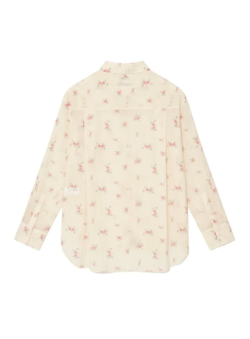 Spooning  |Logo Flower Patterns Casual Style Nylon Long Sleeves